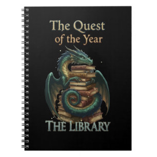 Fantasy Reading Dragon Librarian The Quest of th Notebook