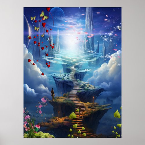 Fantasy Realms of Magic Scenery designs Poster