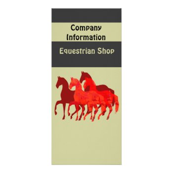 Fantasy Red Horses Rack Card by happytwitt at Zazzle