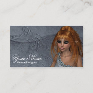 Fantasy Redhead Fairy Pretty Business Card