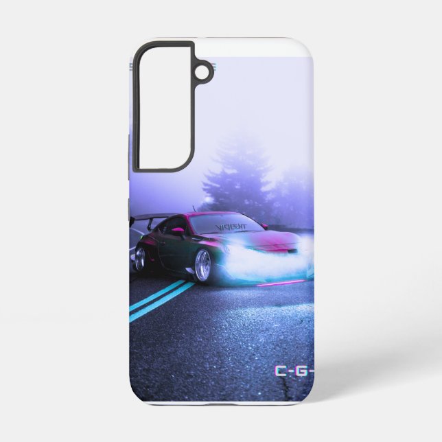 fantasy roadside sports car on galaxys22 case mate (Back)