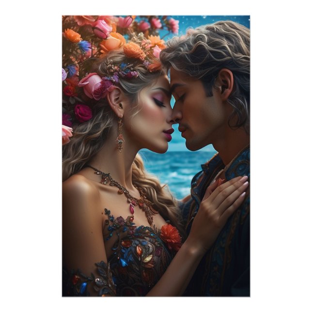 *~* Fantasy Romance  AP51 Flower Couple Photo Print (Front)