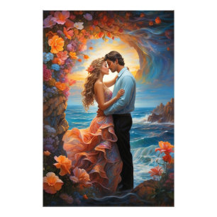 *~* Fantasy Romantic AP51 Ocean Waves Rocky Photo Print