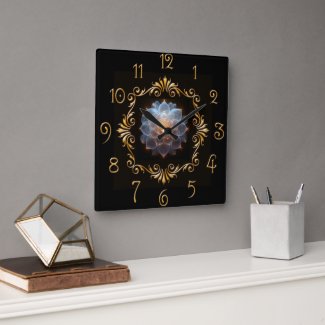 Fantasy Romantic Flower and Gold Frame