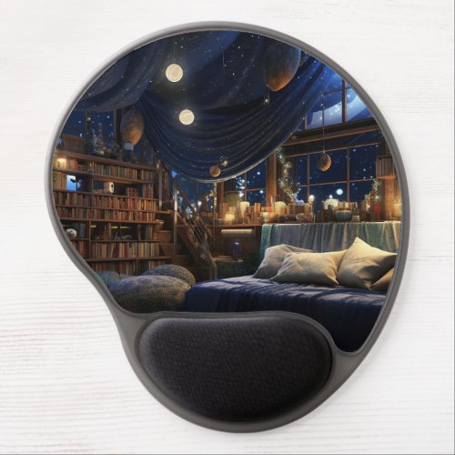 Fantasy room in the night  gel mouse pad