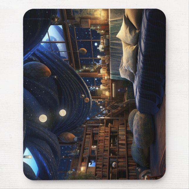 Fantasy room in the night  mouse pad (Front)