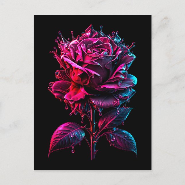 Fantasy rose postcard (Front)