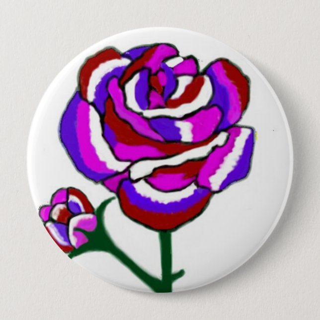 Fantasy Rose Round Button (Front)
