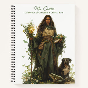 Fantasy RPG Forest Maiden with Dog and Frog Notebook