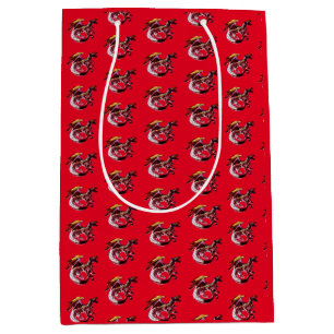 Fantasy Ruby Dragon Deep Red Magical Creature Medium Gift Bag
