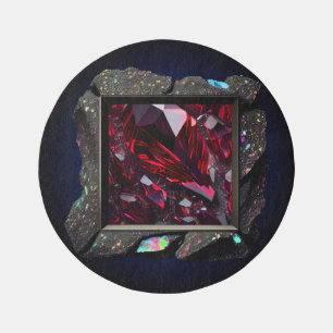 Fantasy Ruby Jewel Healing Crystals Outdoor Rug