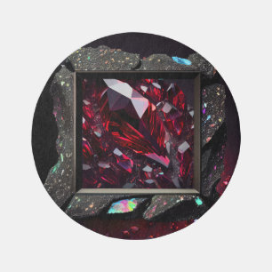 Fantasy Ruby Jewel Healing Crystals Outdoor Rug