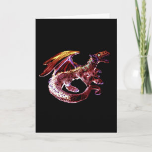 Fantasy Ruby Red Dragon Card Customizable