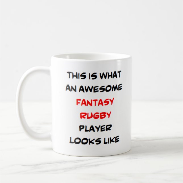 fantasy rugby player, awesome coffee mug (Left)
