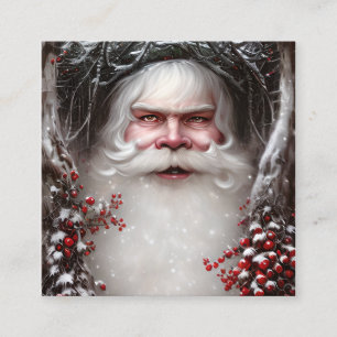 Fantasy Santa Portrait Square Business Card