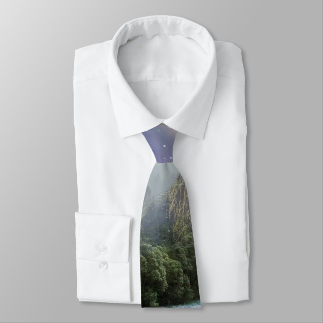 Fantasy Scenic Rainforest Landscape Neck Tie (Tied)