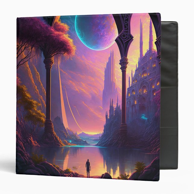 Fantasy Science Fiction Landscape 3 Ring Binder (Front/Inside)