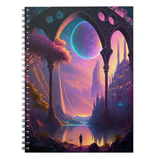 Fantasy Science Fiction Landscape Notebook (Front)