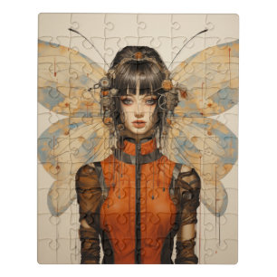 Fantasy Scifi Insect Woman Butterfly Wings Jigsaw Puzzle