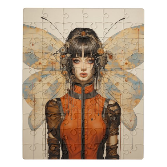 Fantasy Scifi Insect Woman Butterfly Wings Jigsaw Puzzle (Puzzle Vertical)