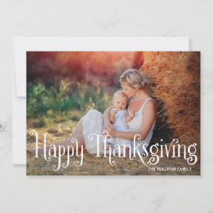 Fantasy Script Happy Thanksgiving Photo Card