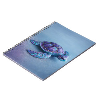 Fantasy Sea Turtle in Blue & Purple, Peaceful Notebook