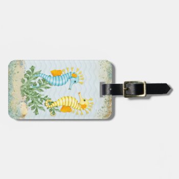 Fantasy Seahorse And Bling Luggage Tag by Spice at Zazzle