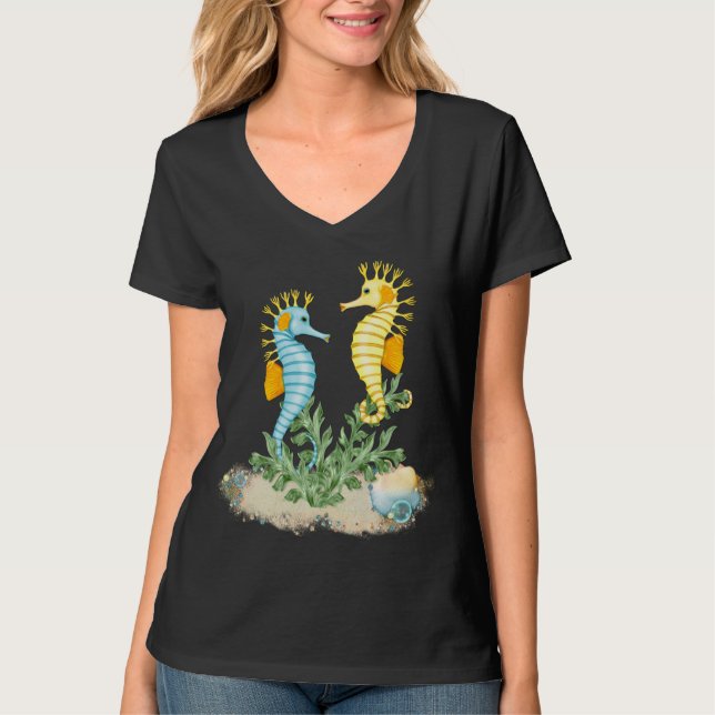 Fantasy Seahorse and Bling T-Shirt (Front)
