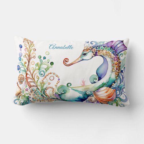   Fantasy Seahorse Lumbar Pillow