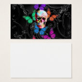Fantasy skull and colored butterflies (Front & Back)