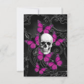 Fantasy skull and hot pink butterflies (Front)