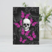Fantasy skull and hot pink butterflies (Standing Front)