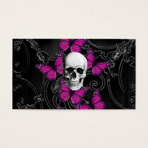 Gothic baroque skull business cards