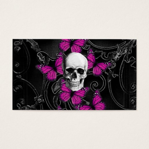 Customizable Gothic baroque skull business cards