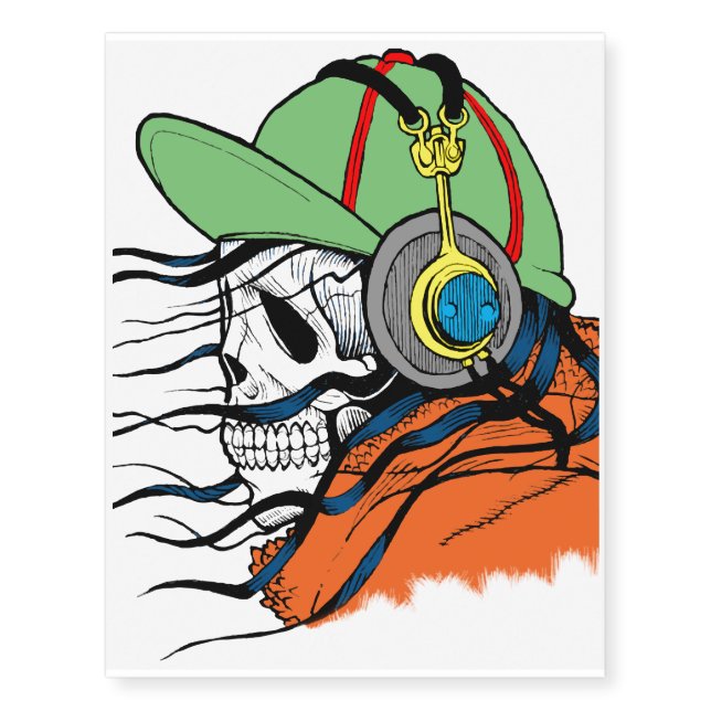 Fantasy Skull Design Temporary Tattoos (Front)