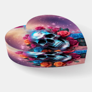 Fantasy Skull Heart Shape Paperweight