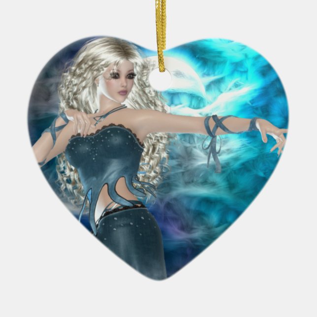 Fantasy Sky Siren Ceramic Ornament (Front)