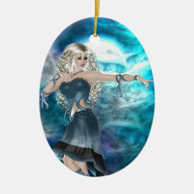 Fantasy Sky Siren Ceramic Ornament (Front)