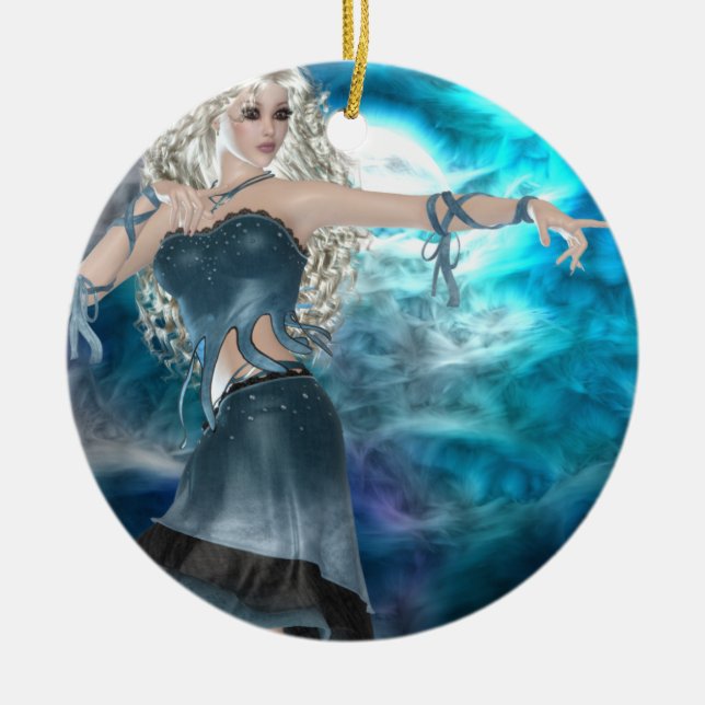 Fantasy Sky Siren Ceramic Ornament (Front)
