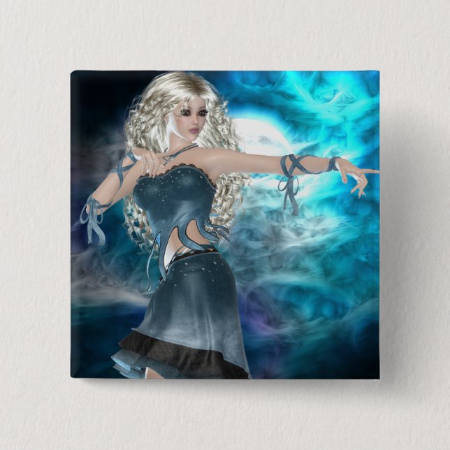 Fantasy Sky Siren Pinback Button (Front)