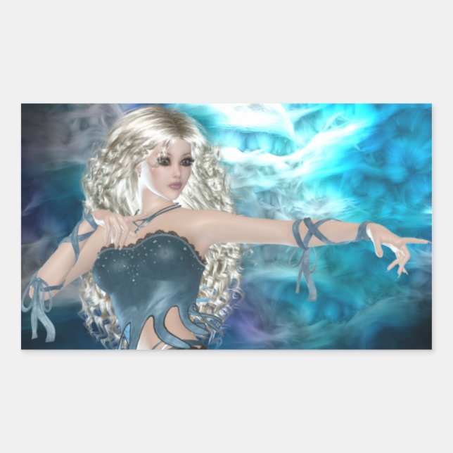 Fantasy Sky Siren Rectangular Sticker (Front)