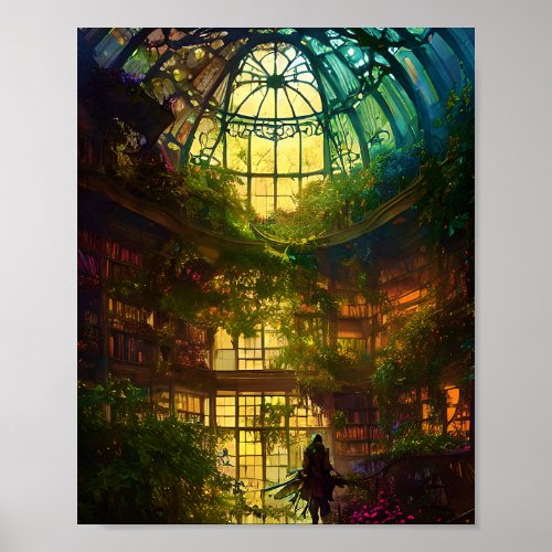 Fantasy solarium library poster