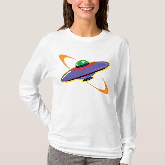 Fantasy Spaceship / UFO Flight T-Shirt (Front)