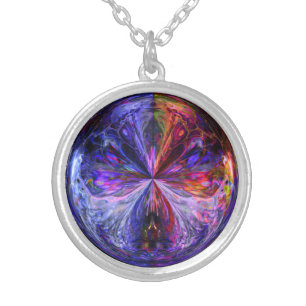 Fantasy Sphere Silver Plated Necklace