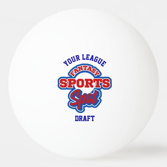 Fantasy Sports Spot Draft Pick Lottery  Ping Pong Ball (Front)