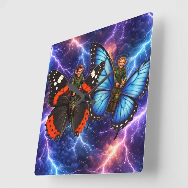 Fantasy Square wall clock (Angle)