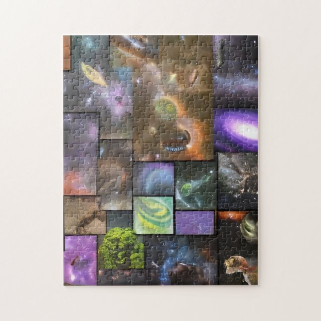 Fantasy Squared Collage of Outer Space Jigsaw Puzzle (Vertical)