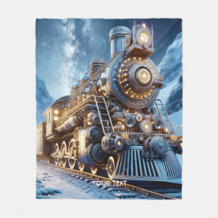 Fantasy Steam Train Winter Fleece Blanket