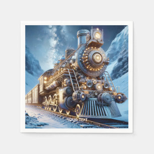 Fantasy Steam Train Winter Napkins