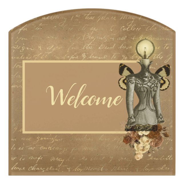 Fantasy Steampunk Bust Door Sign (Contour Front)